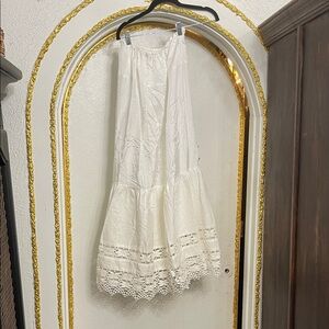 Hammerschmid Trachten Dirndl Maxi Skirt Ivory Lace Hem Oktoberfest Western Sz 2